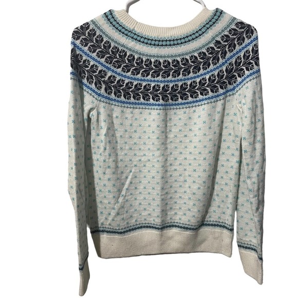 𝅺talbots Off White & Blue Lambswool Blend Sweater - Picture 5 of 6